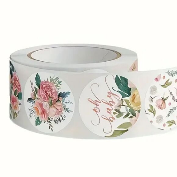 Efavormart Baby Shower Stickers 1'' Round 40 PCS Water Resistant DIY Floral - Picture 16 of 17